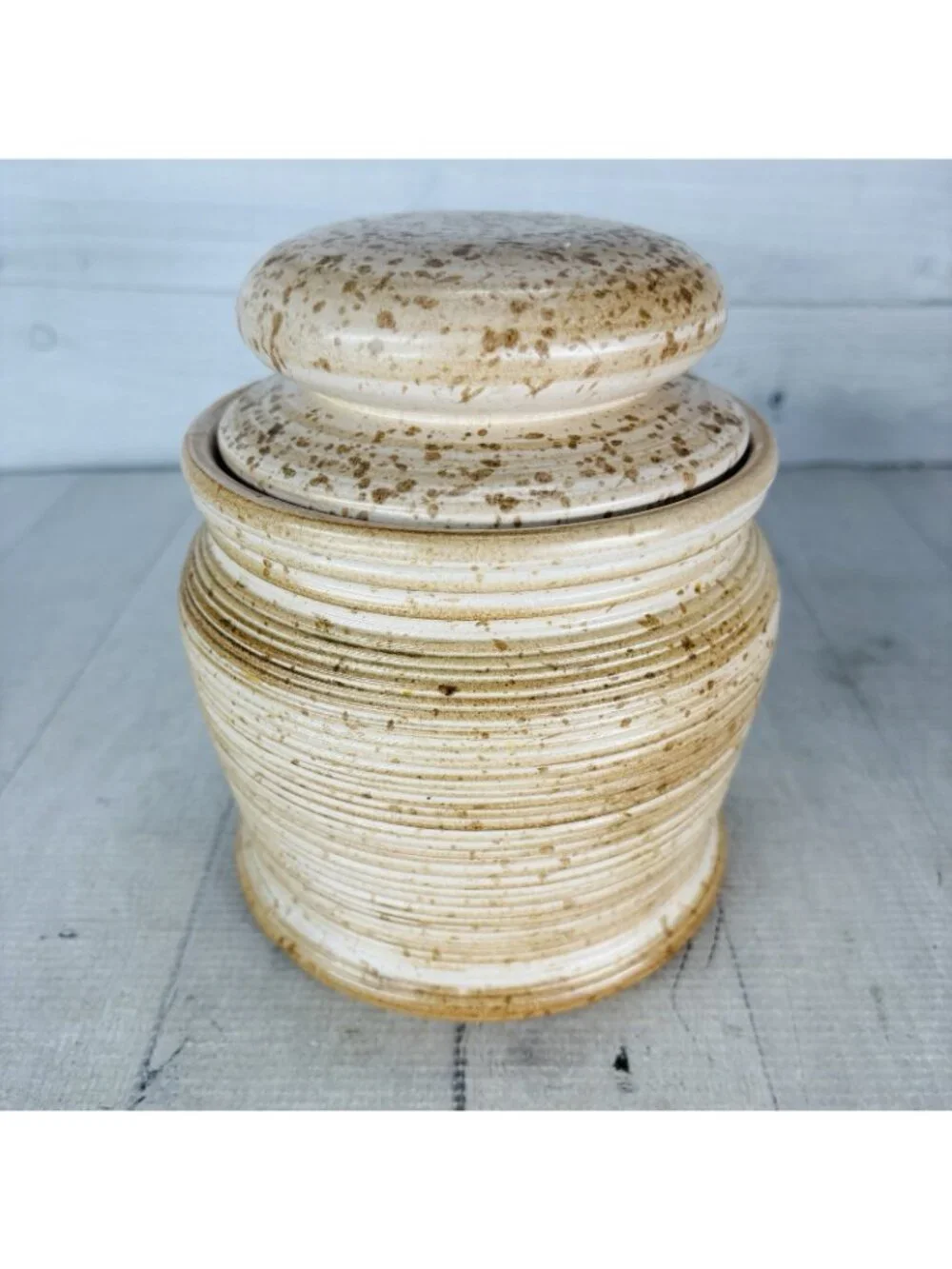 Vintage GT Mark 600/111 Speckle Rustic Farmhouse Canadian Stoneware Canister Jar